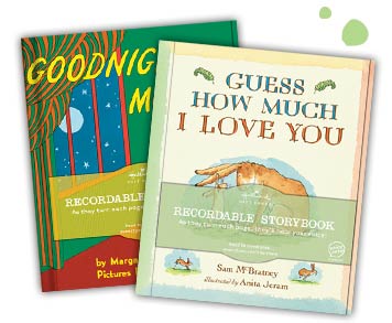 Always be there for story time with a library of books that play your  voice reading every page.